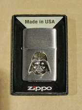 Custom Darth Vader Star Wars Chrome Zippo Lighter w/ Raised Helmet