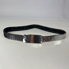 Vintage Silver Metal Stretchy Belt - Women's Size 28