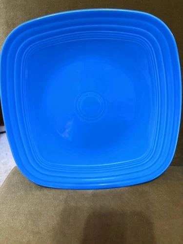 Retired Fiesta Ware Peacock Blue (2009-14) Square Dinner Plate Excel. Used Cond.
