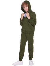 Boys' 2 Piece Tracksuit Sets Zip Up Hoodie and Active Pants for Kids 9-10 Years