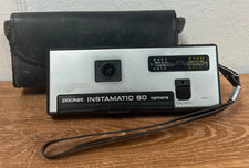 KODAK Pocket Instamatic 50 Camera TESTED Made In USA Black Silver in Case