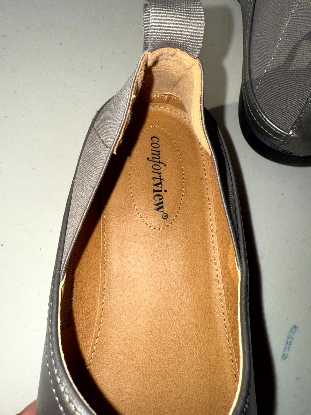 Comfortview Adira 05404 Women's 11 Extra Wide Comfort Shoes Black Flat Slip On