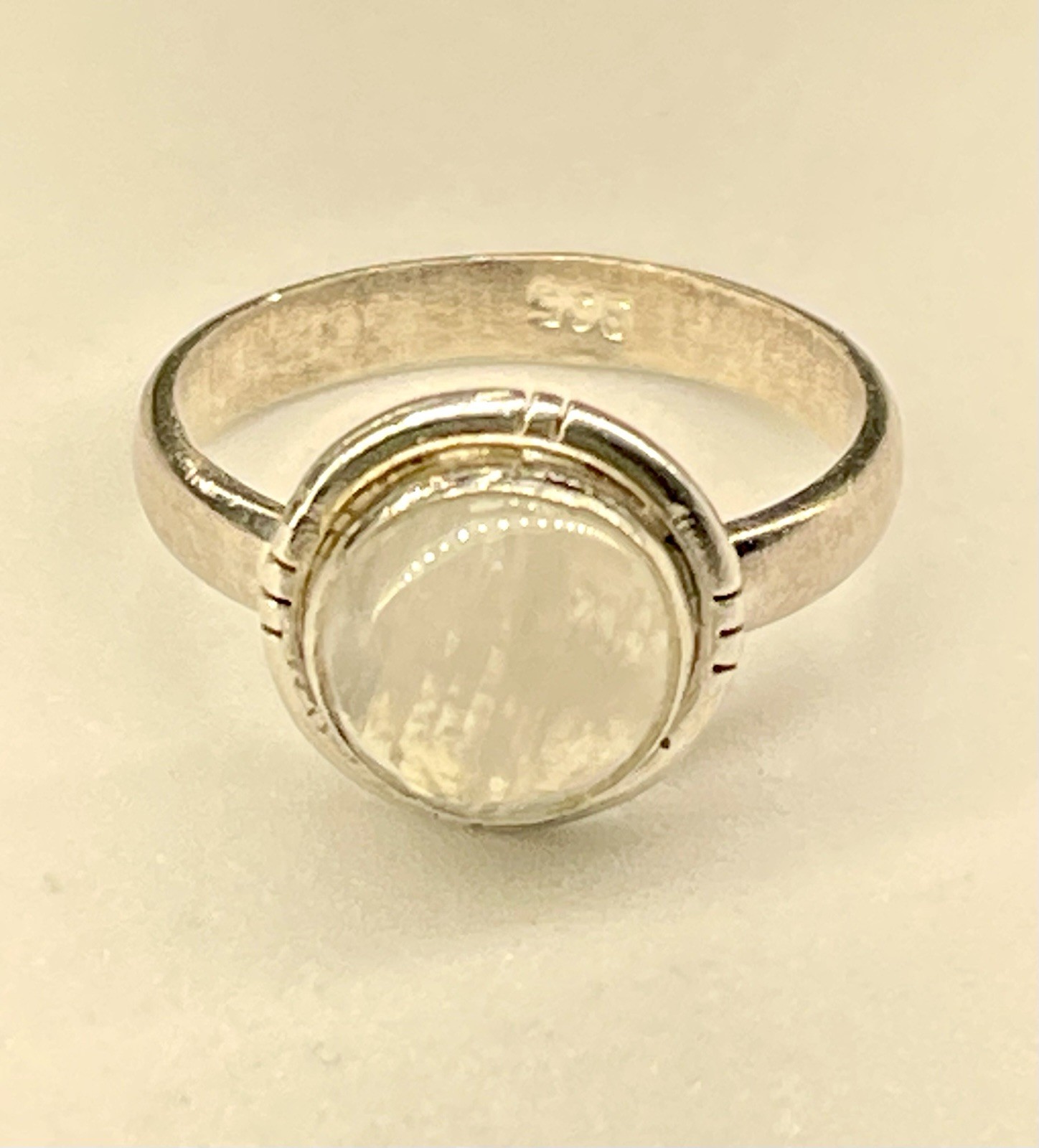 Solid 925 Sterling Silver Round Moonstone Ring Si… - image 10