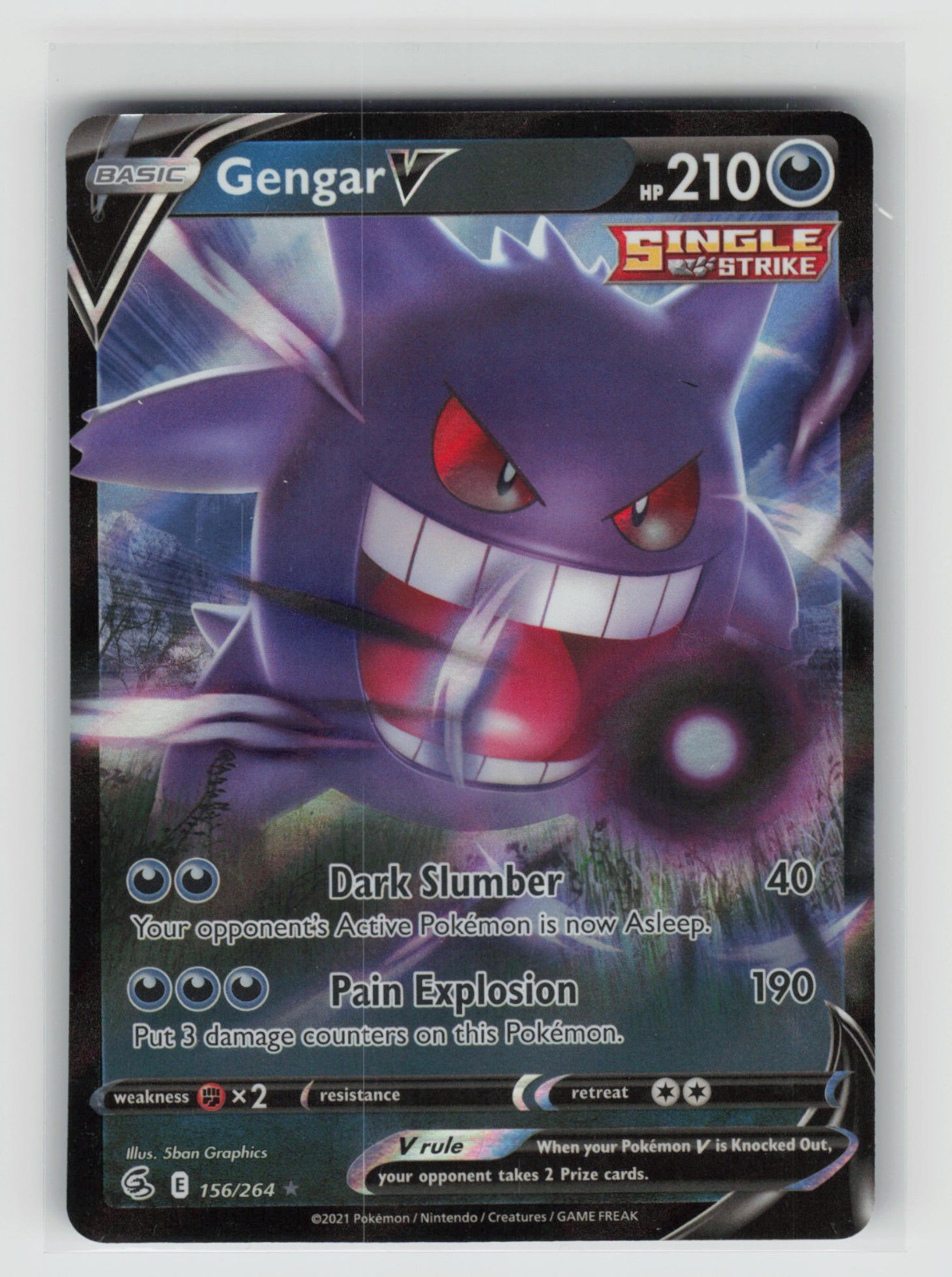 Pokemon Gengar V Ultra Rare SWSH08: Fusion Strike 156/264 NM