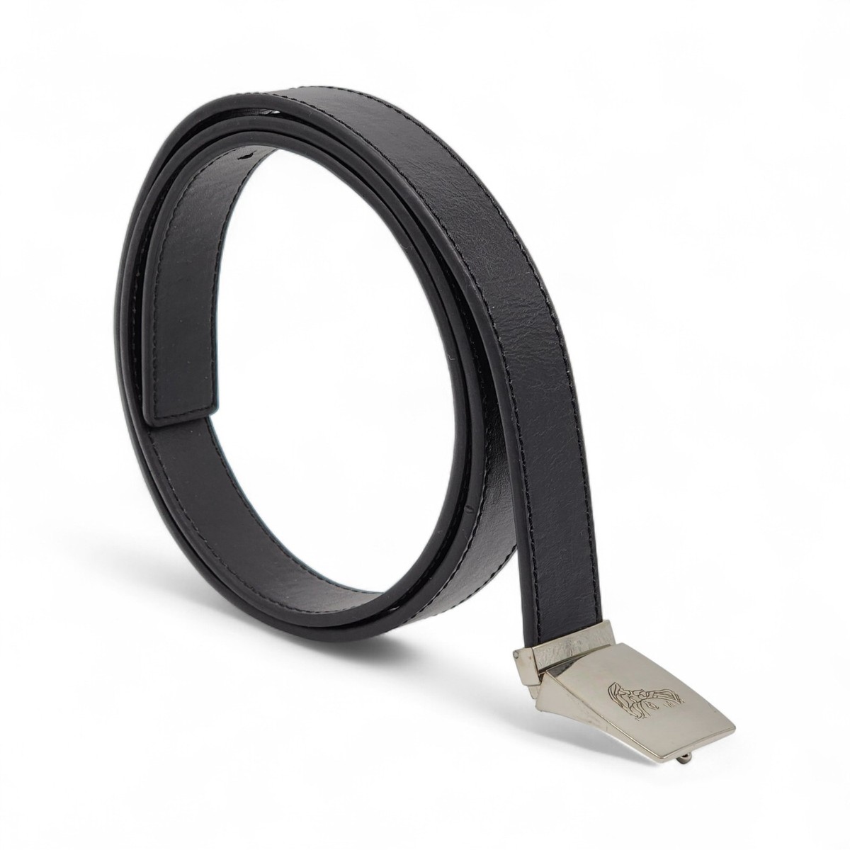 Versace Unisex Black 100% Leather Black Medusa Head Buckle Belt US 32 IT 80 Versace Dark Green 100% Leather Metal Buckle Decorated  main image 2