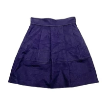 Plenty by Tracy Reece 100% Wool Mini Midi Skirt Business Casual Size 6 Navy Blue