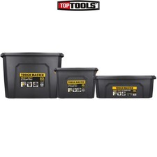 TOUGH MASTER Large Storage Boxes with Lids Strong Toolbox 18L/30L/60L Multi Pack