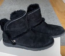 UGG Australia Boots Größe 40 W Luxe Spill Seam Mini * Schwarz * Water Resistent 