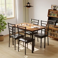 Dining Table Small Table & Chairs Set For 4 People Dinette Vintage Table & Chair