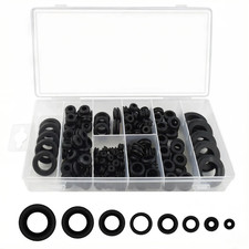 2x180pcs Black Rubber Waterproof I-Shaped Grommet M3-M18 Kit