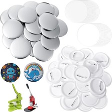 100 Sets 2.25 Inch Button Making Supplies, Complete 58mm Pin Maker Supplies, But