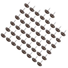 50Pcs Nail-On Furniture Glides 14.5mm Dia. Chair Leg Floor Protector Brown