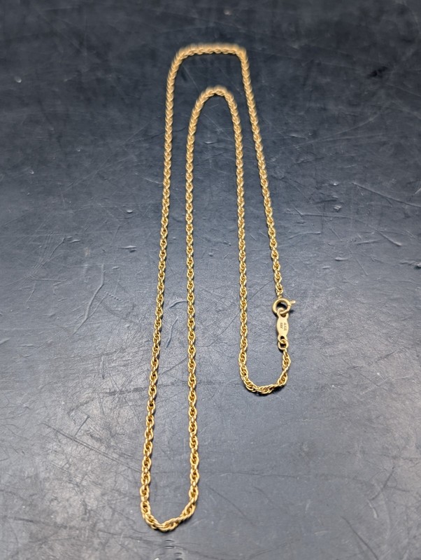 🔥VINTAGE BALLOU 14K SOLID GOLD THICK TWISTED ROPE CHAIN NECKLACE 3.7 GRAMS 20"