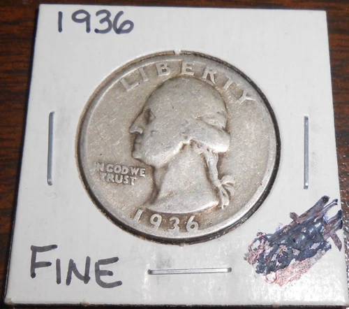 1936 SILVER WASHINGTON QUARTER - FINE