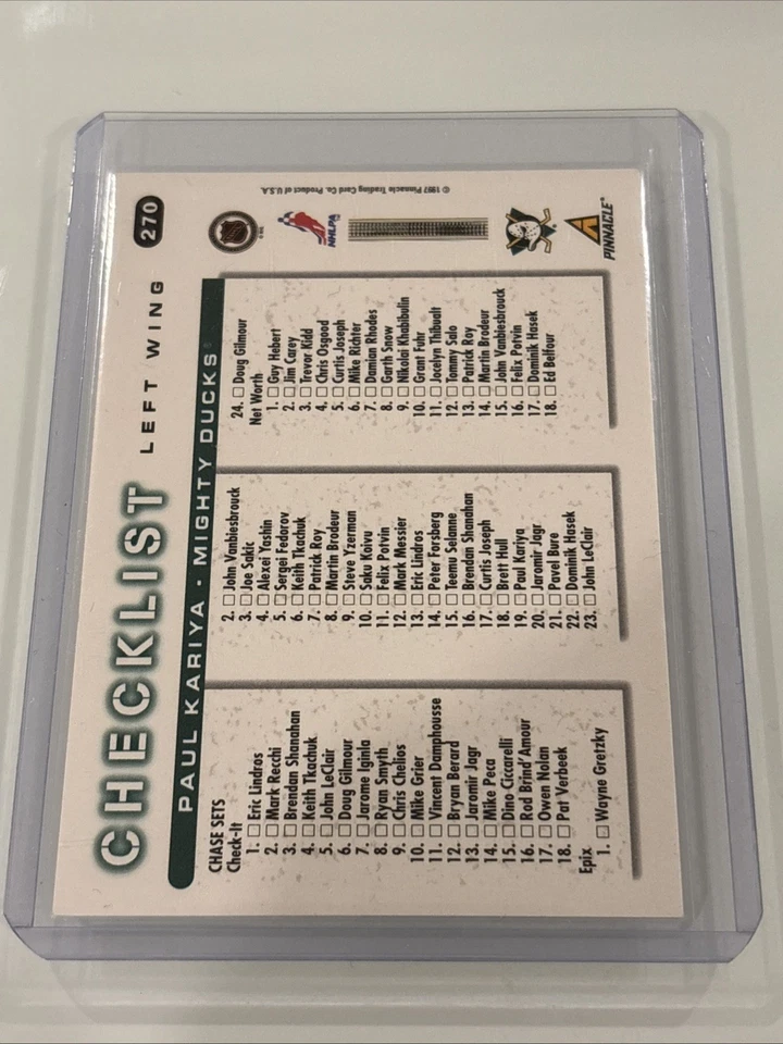 Paul Kariya 1997-98 Score Authentic Signed Autograph Auto Card Mighty Ducks HOF - Image 2 of 3