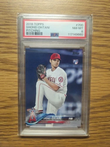 2018 Topps Shohei Ohtani PSA 8 #700 Pitching Rookie RC Los Angeles Dodgers