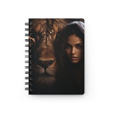 "Majestic Harmony: Arabian Lady and Lion Notebook"