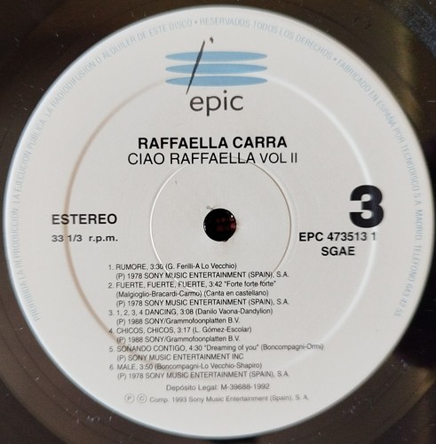 RAFFAELLA CARRA ** Ciao Raffaella: 24 Grandes Exitos ** 1993 SPAIN 2-LP - Picture 6 of 7