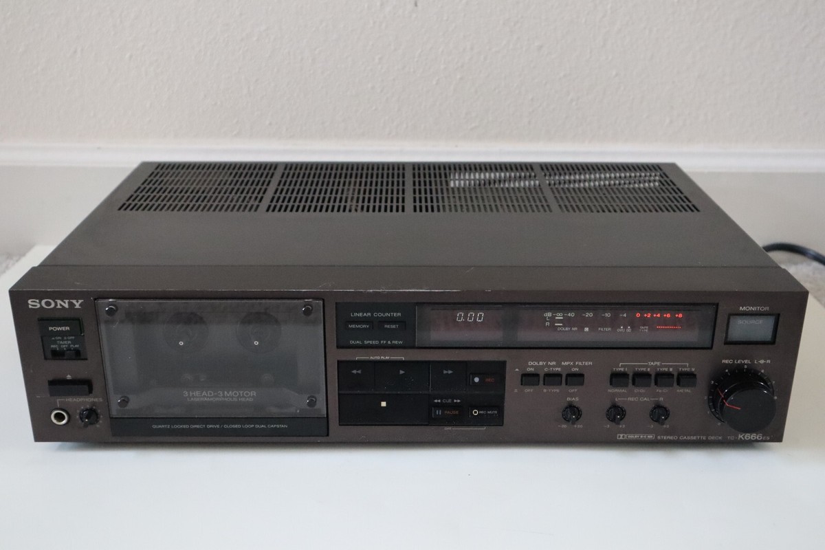 通電のみ　SONY TC-K666ES カセットデッキ Sony TC-K666ES 3 Head Single Cassette Deck Rare - For Parts/Repair