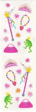 Mrs. Grossman's Stickers - Reflections Princessories - Frog, Purse - 3 Strips