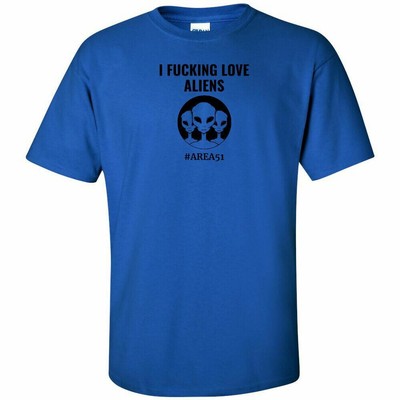 I F**king Love Aliens Black Logo T Shirt NASA Storm Area 51 Them Cheek UFO Event