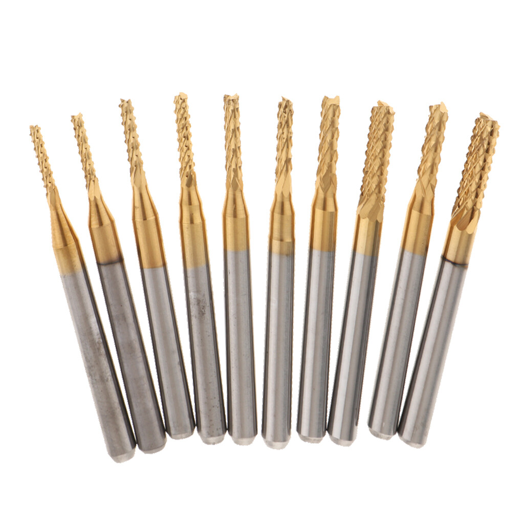 10 Pcs End Mill Bits Set Milling Cutter Engraving Tool CNC Machine 1.5