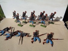 German Prussian semi-round, odd lot of 13 soldiers, 60mm painted lead figure, TT