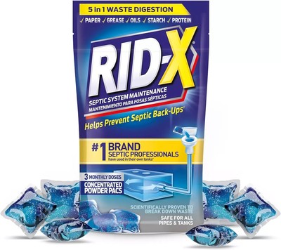 Rid-X Septic System Treatment, Septic Tank Treatment, 3-Monthly Supply Dual Acti