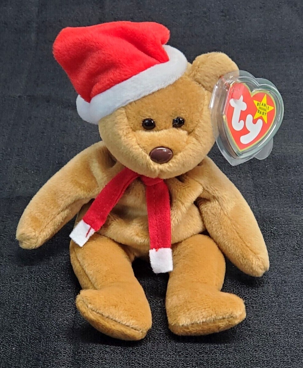TY Beanie Babies Baby 1997 HOLIDAY Teddy Bear SANTA Hat Retired MINT with  TAGS