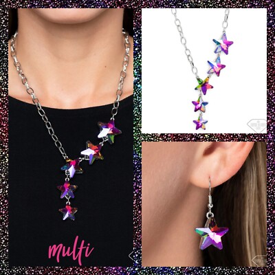 PAPARAZZI Empire Diamond Exclusive Star-Crossed Sparkle Multi Necklace Brand New