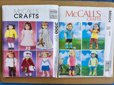 Uncut/OOP McCall's Crafts Sewing Patterns 18" Doll Clothes Lot of 2