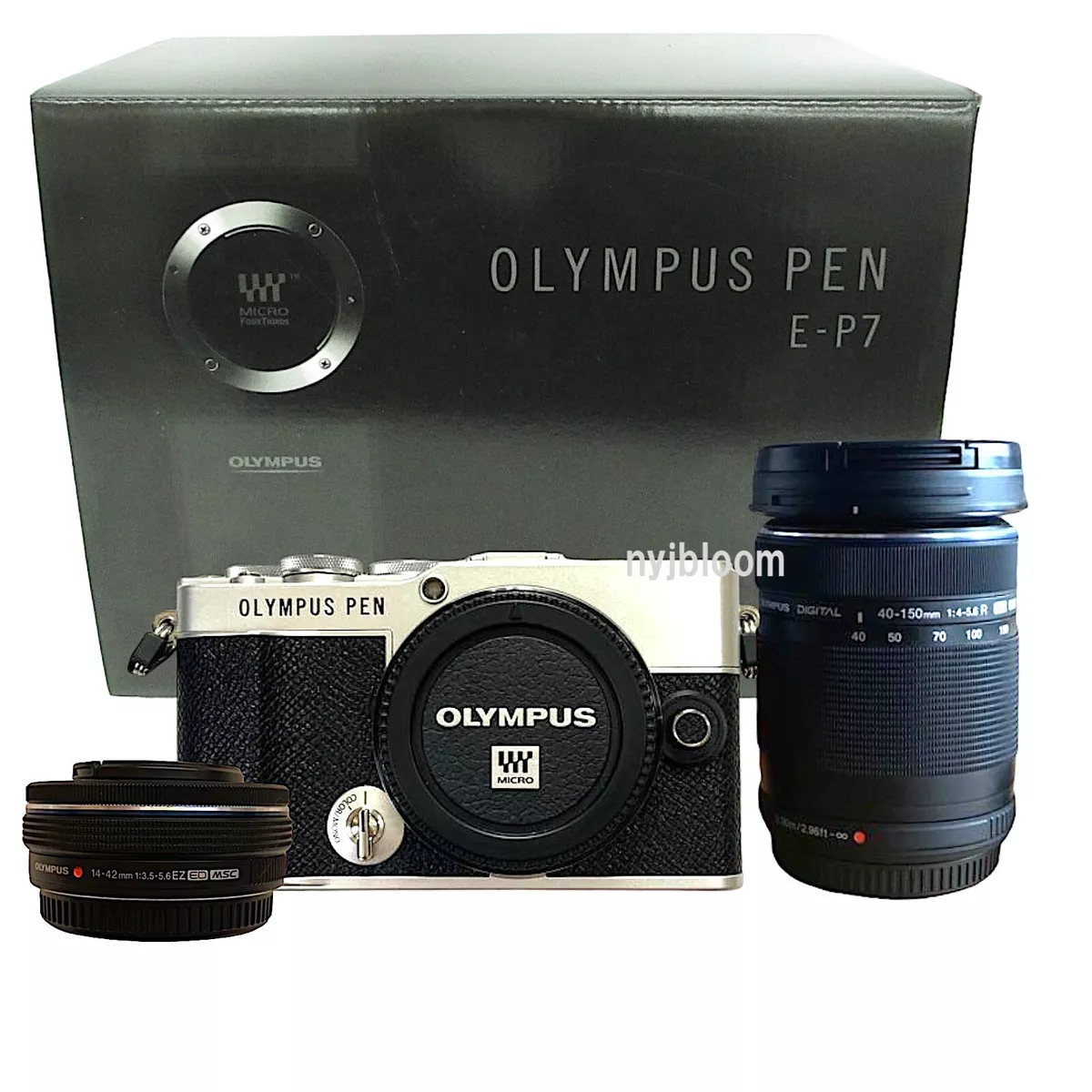 New OLYMPUS PEN E-P7 Mirrorless SILVER Camera + 14-42mm EZ & 40