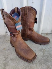 Durango Rebel Mens Sz 11.5 M Brown Distressed Embroider Flag Cowboy Boot DDB0314