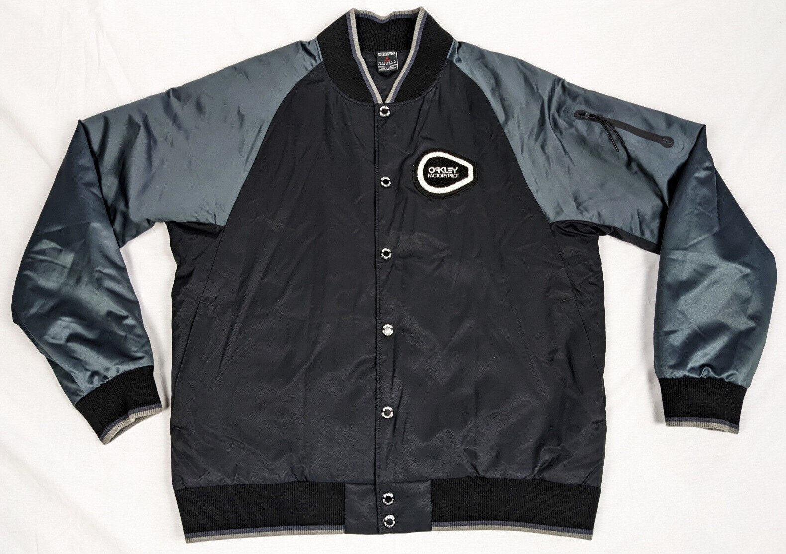 Oakley Factory Pilot Flight Bomber Jacket Men Size XL Black Grey