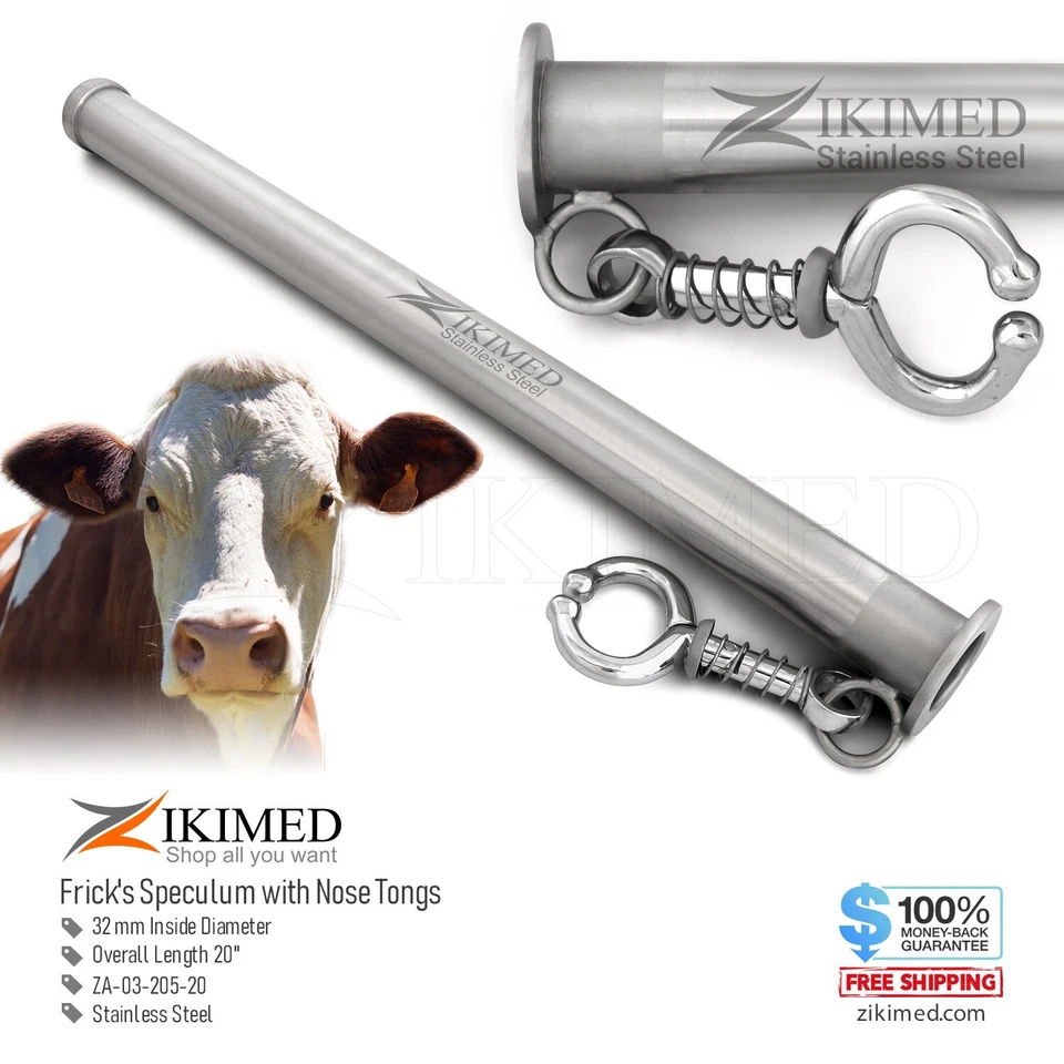 ZIKIMED Frick's Speculu with Nose Tonge Stainless Steel