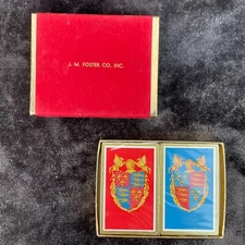 Brown and Bigelow Redi-Slip Playing Cards SEALED Felt Box J.M. Foster Co. Shield