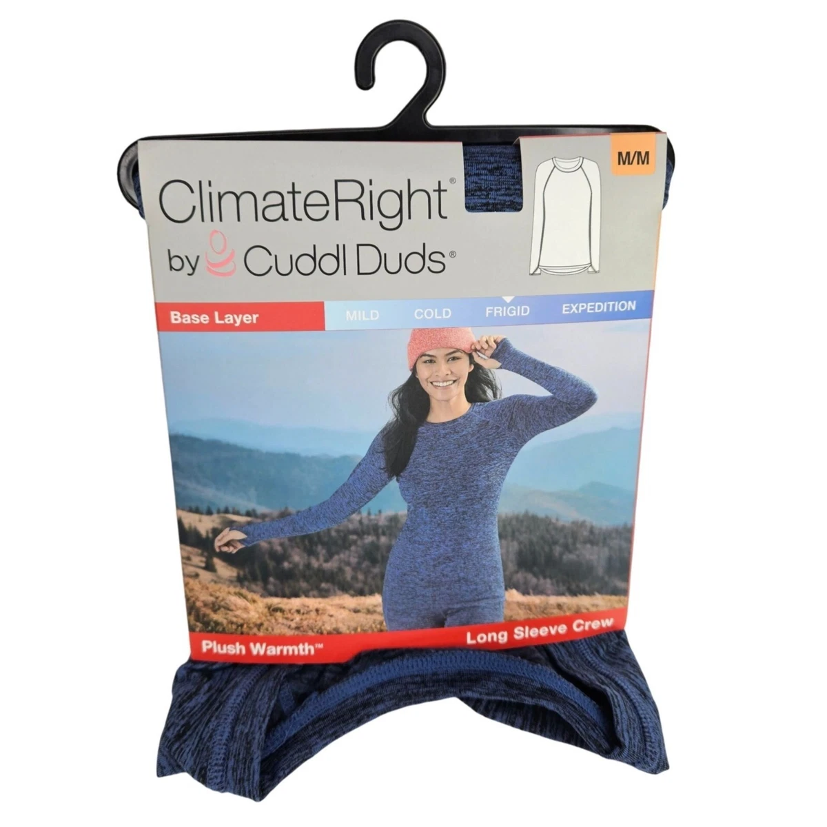 Cuddl Duds ClimateRight Plush Warmth Blue Long Sleeve Crew Base