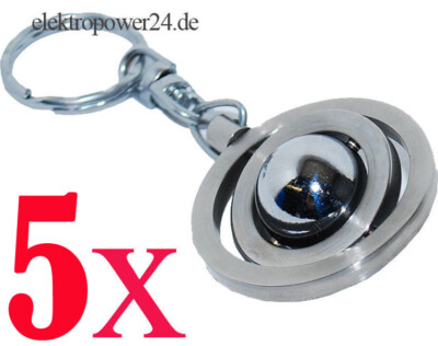 5x LED LENSER Schlüsselanhänger aus Edelstahl mit Kugel/Geschenk mit Design