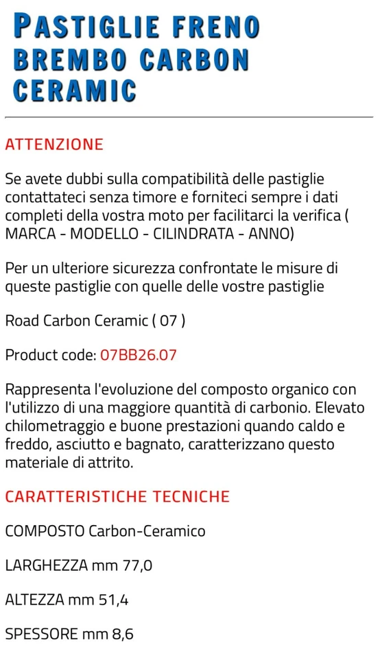 Plaquette de Frein Brembo Ceramic Avant Arrière BMW R 1200 GS ABS 2008>2012 - Photo 3/3