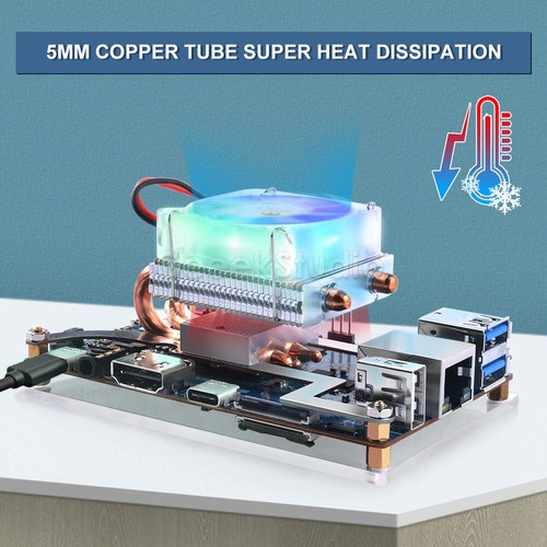 Orange Pi 5/5B Low-profile Radiator CPU RGB LED Light Ice Tower Cooling Fan - Picture 10 of 10