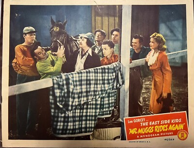 Original 1943 VINTAGE Movie Lobby Card East Side Kids “MR. MUGGS RIDES ...