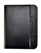 Black A4 Zipped Conference Folder With Calculator & Pad / Professional Portfolio