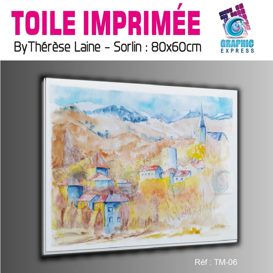 Toile imprimée 80x60 cm paysage montagne pour habiller un mur vide et triste TM-06