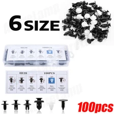 100pc Clips for Hole Plastic Rivets Retainer Fender Bumper Push Pin Fastener 8mm