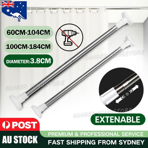 Adjustable Curtain Tension Rod Extendable Rack Shower Wind Curtain ...