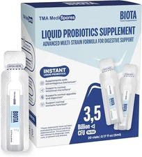 Biota Probiotic liquid TMA Medispores 20 vials 3.5 billion cfu  exp 02/26