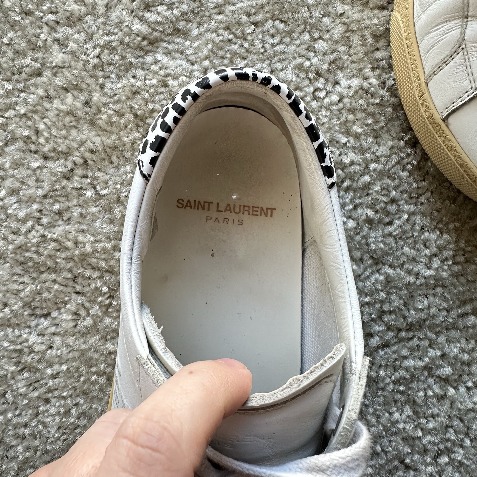 Sneakers Saint Laurent donna ANDY classiche basse pelle traforata zebrata 5 5