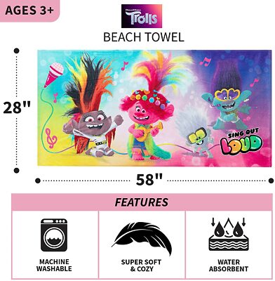 Trolls World Tour Beach Towel Large 28