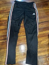Adidas Girls Track Pants, Size Large, Black with pastel lines