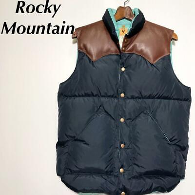 ROCKY MOUNTAIN Feather Bed Nylon Men's Down Vest Size 42 Navy x Brown JAPAN  USED | eBay
